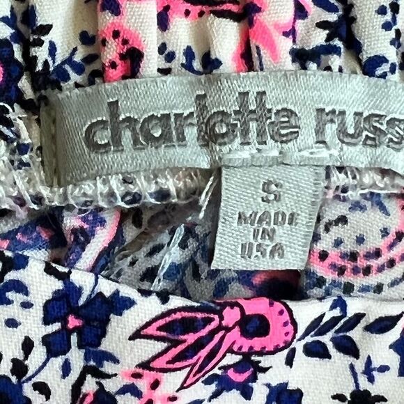 Charlotte Russ shorts pink and black pattern on white background size S - Picture 6 of 6